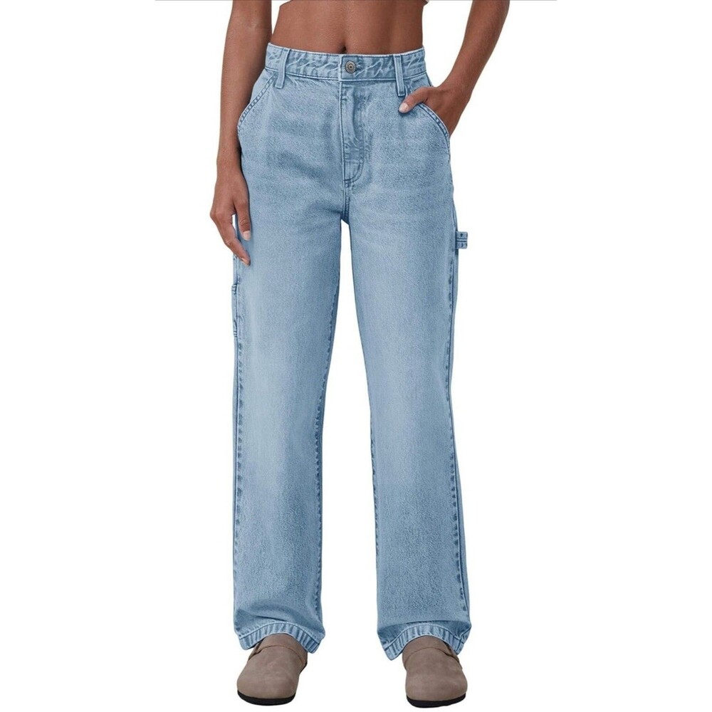 PLNOTME Women's High Waisted Boyfriend Jeans Straight Leg Size 6